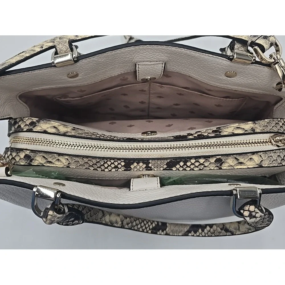 Kate Spade Leila Medium‎ Triple Compartment Satchel Bag Pebbled Crossbody